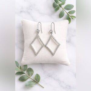 ✨ Sterling Silver 925 Diamond-Shaped Dangle Earrings ✨